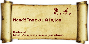 Mosánszky Alajos névjegykártya